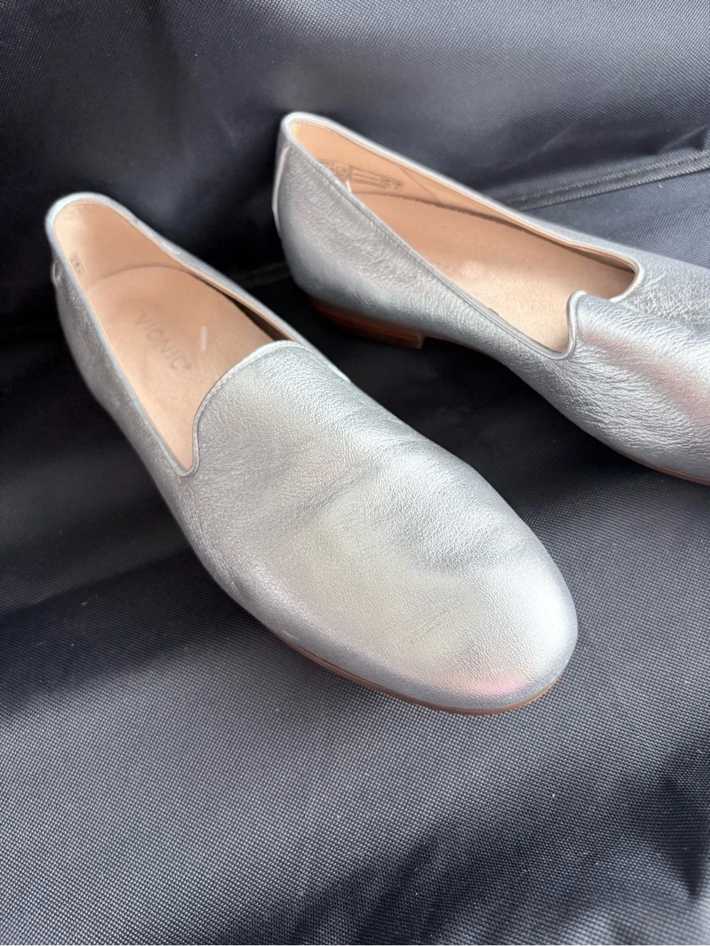 Vionic Metallic Silver Slip-On Loafers